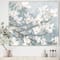 Designart - Blue on Grey Blossoms - Traditional Canvas Artwork